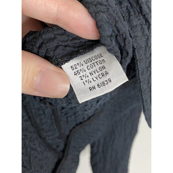 TERI JON Rickie Freeman Black Crinkle Button Light Blazer Jacket Size 8 - Picture 4 of 6